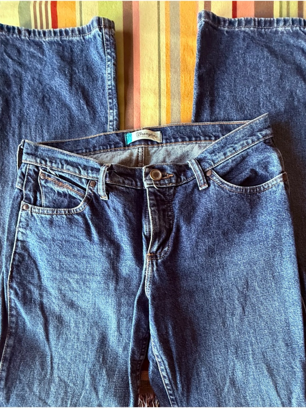 Wrangler Boot Cut Jeans in Dark Blue Denim